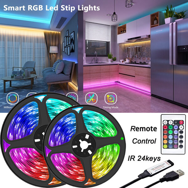פס לדים לחדר 🔥| מתאים לטלוויזה / שולחן | עם אורות RGB | אורך 5 מטר 🔦